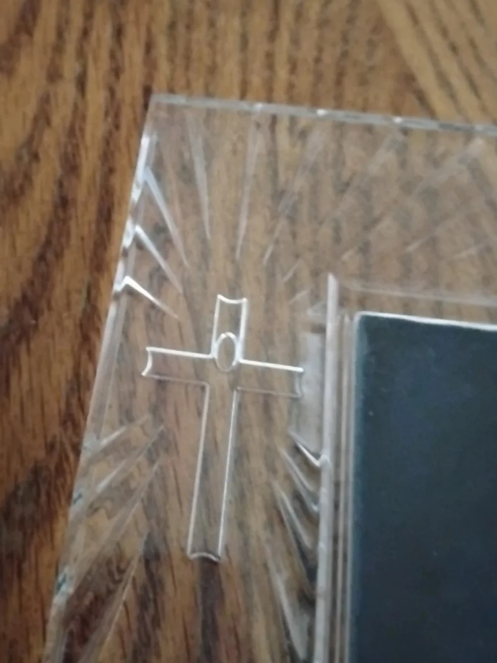 Waterford Clear Glass Picture Frame with Ribbed Design - Cross